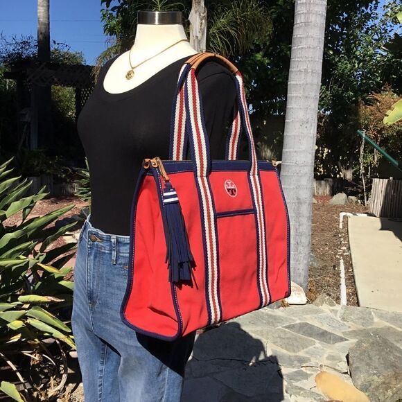 TORY BURCH CANVAS TOTE BAG - Picture 11 of 13